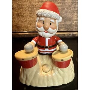 Animated Chain Fong Santa Claus Playing Drums Bongos Christmas Toy **See Video